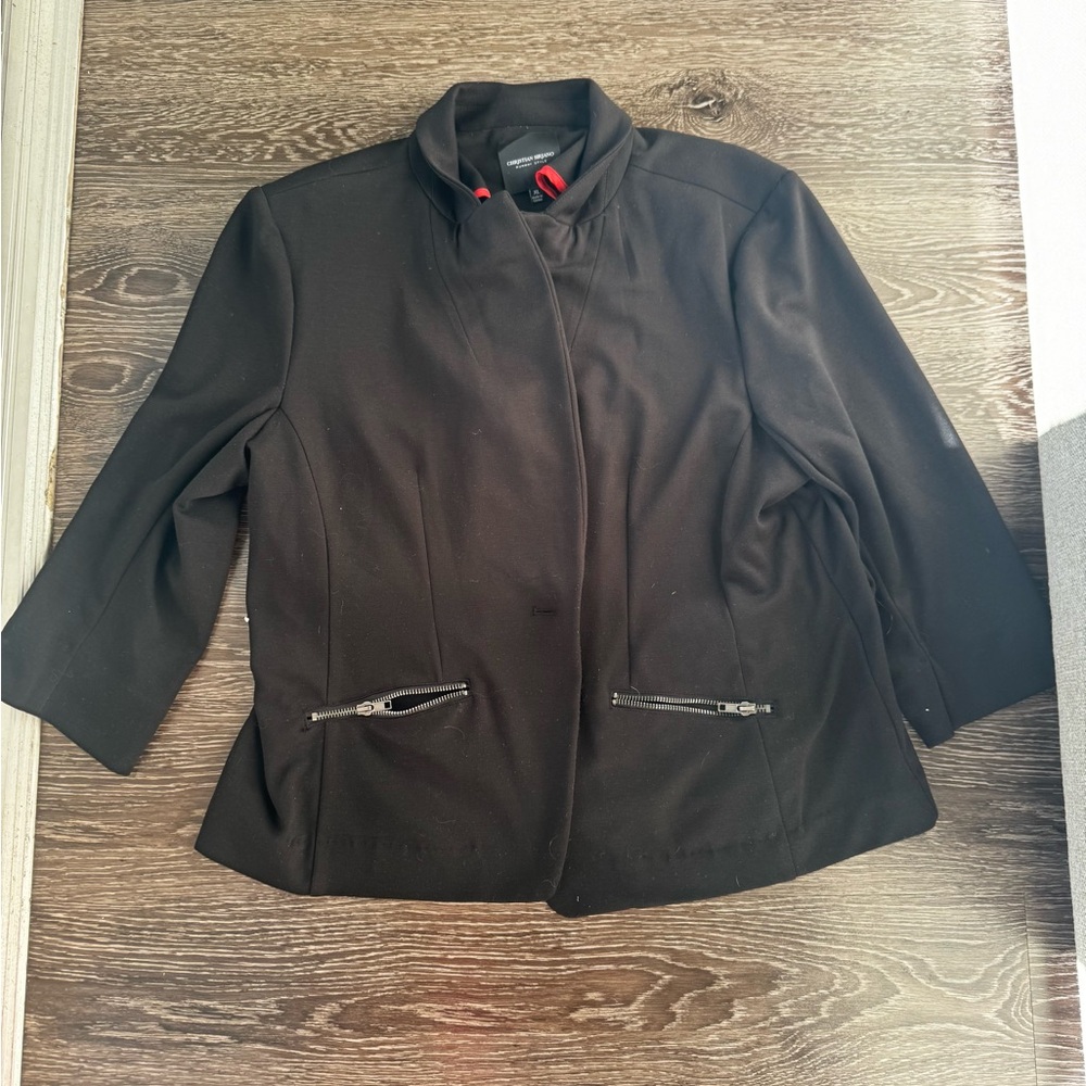 Christian Siriano Black Jacket with Zipper Accents